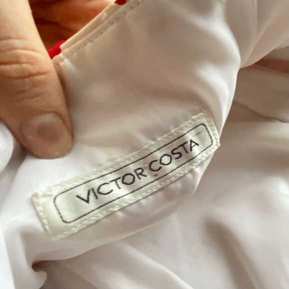 Vintage 1950s Style Victor Costa Strapless Dress Woven Ribbon Bodice - Picture 3 of 13